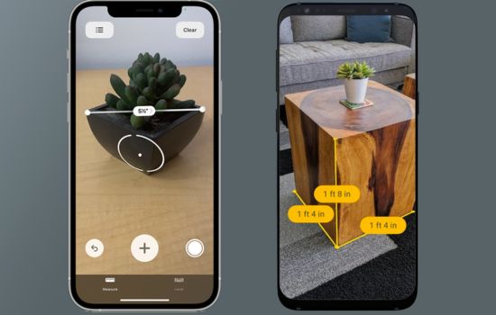 Aplicativos que medem objetos e lugares.
